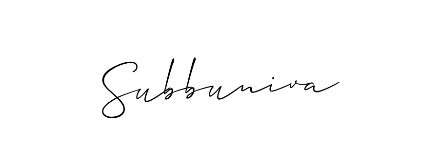 Allison_Script is a professional signature style that is perfect for those who want to add a touch of class to their signature. It is also a great choice for those who want to make their signature more unique. Get Subbuniva name to fancy signature for free. Subbuniva signature style 2 images and pictures png