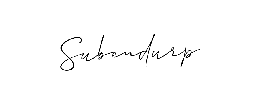 Use a signature maker to create a handwritten signature online. With this signature software, you can design (Allison_Script) your own signature for name Subendurp. Subendurp signature style 2 images and pictures png