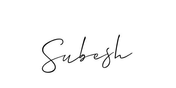 Also we have Subesh name is the best signature style. Create professional handwritten signature collection using Allison_Script autograph style. Subesh signature style 2 images and pictures png