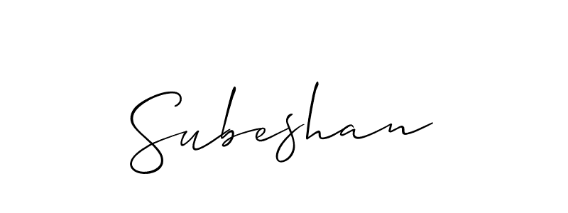 Create a beautiful signature design for name Subeshan. With this signature (Allison_Script) fonts, you can make a handwritten signature for free. Subeshan signature style 2 images and pictures png