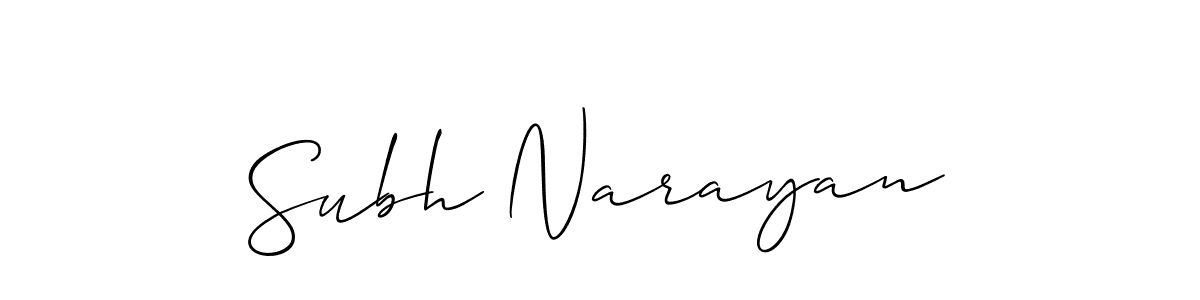 Best and Professional Signature Style for Subh Narayan. Allison_Script Best Signature Style Collection. Subh Narayan signature style 2 images and pictures png