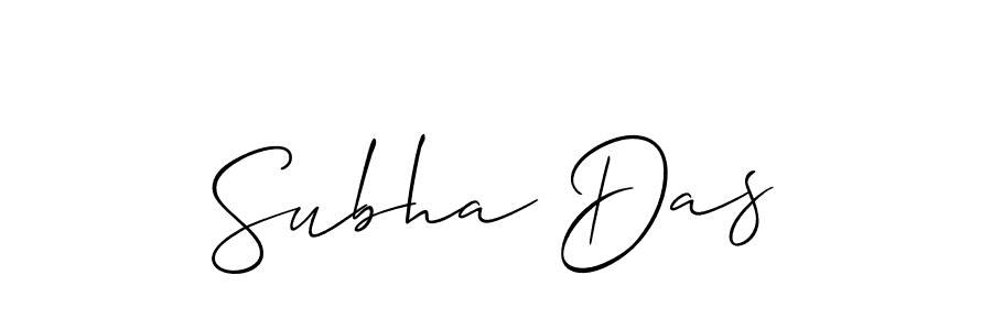 Design your own signature with our free online signature maker. With this signature software, you can create a handwritten (Allison_Script) signature for name Subha Das. Subha Das signature style 2 images and pictures png