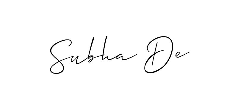 Make a short Subha De signature style. Manage your documents anywhere anytime using Allison_Script. Create and add eSignatures, submit forms, share and send files easily. Subha De signature style 2 images and pictures png