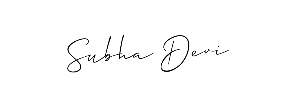 It looks lik you need a new signature style for name Subha Devi. Design unique handwritten (Allison_Script) signature with our free signature maker in just a few clicks. Subha Devi signature style 2 images and pictures png