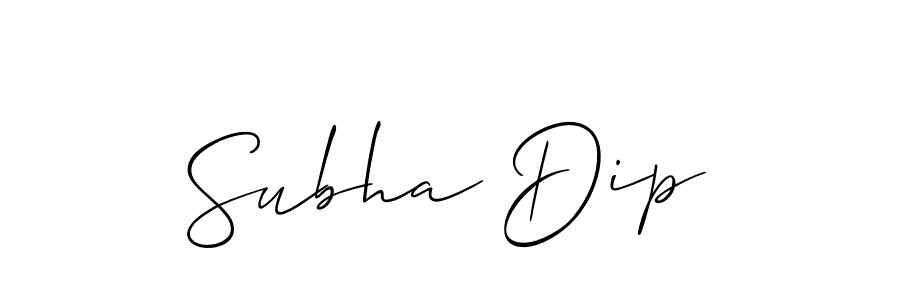 How to Draw Subha Dip signature style? Allison_Script is a latest design signature styles for name Subha Dip. Subha Dip signature style 2 images and pictures png
