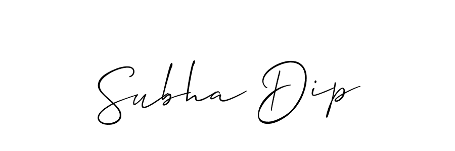 Create a beautiful signature design for name Subha Dip. With this signature (Allison_Script) fonts, you can make a handwritten signature for free. Subha Dip signature style 2 images and pictures png