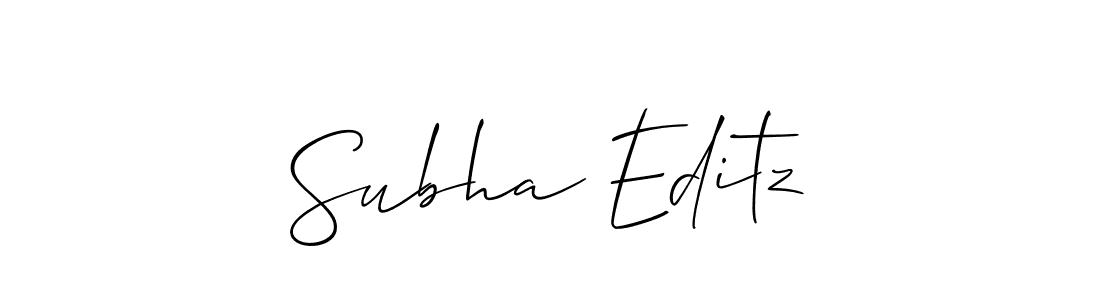 Also You can easily find your signature by using the search form. We will create Subha Editz name handwritten signature images for you free of cost using Allison_Script sign style. Subha Editz signature style 2 images and pictures png