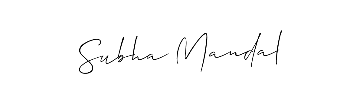 How to make Subha Mandal signature? Allison_Script is a professional autograph style. Create handwritten signature for Subha Mandal name. Subha Mandal signature style 2 images and pictures png