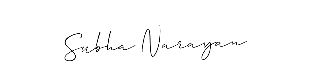 How to make Subha Narayan signature? Allison_Script is a professional autograph style. Create handwritten signature for Subha Narayan name. Subha Narayan signature style 2 images and pictures png