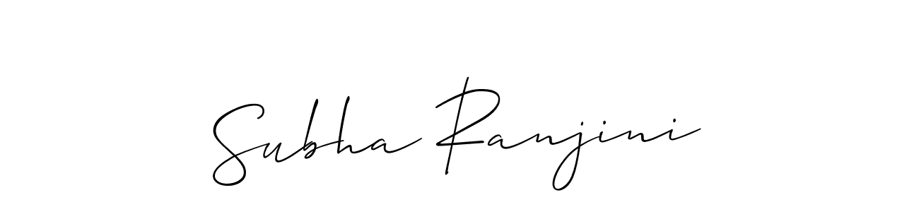 Also You can easily find your signature by using the search form. We will create Subha Ranjini name handwritten signature images for you free of cost using Allison_Script sign style. Subha Ranjini signature style 2 images and pictures png