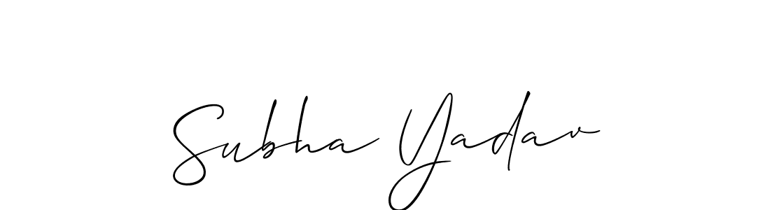 It looks lik you need a new signature style for name Subha Yadav. Design unique handwritten (Allison_Script) signature with our free signature maker in just a few clicks. Subha Yadav signature style 2 images and pictures png