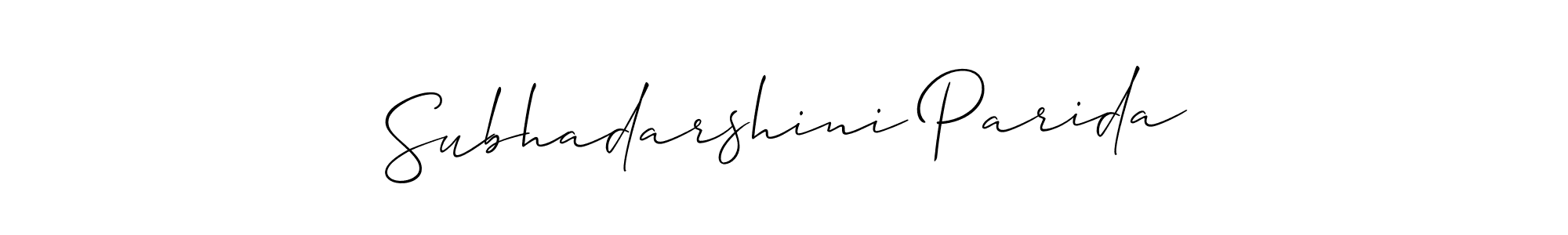 Make a beautiful signature design for name Subhadarshini Parida. With this signature (Allison_Script) style, you can create a handwritten signature for free. Subhadarshini Parida signature style 2 images and pictures png