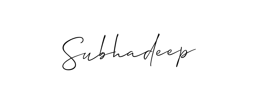 Design your own signature with our free online signature maker. With this signature software, you can create a handwritten (Allison_Script) signature for name Subhadeep. Subhadeep signature style 2 images and pictures png
