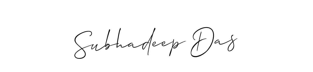 How to make Subhadeep Das name signature. Use Allison_Script style for creating short signs online. This is the latest handwritten sign. Subhadeep Das signature style 2 images and pictures png