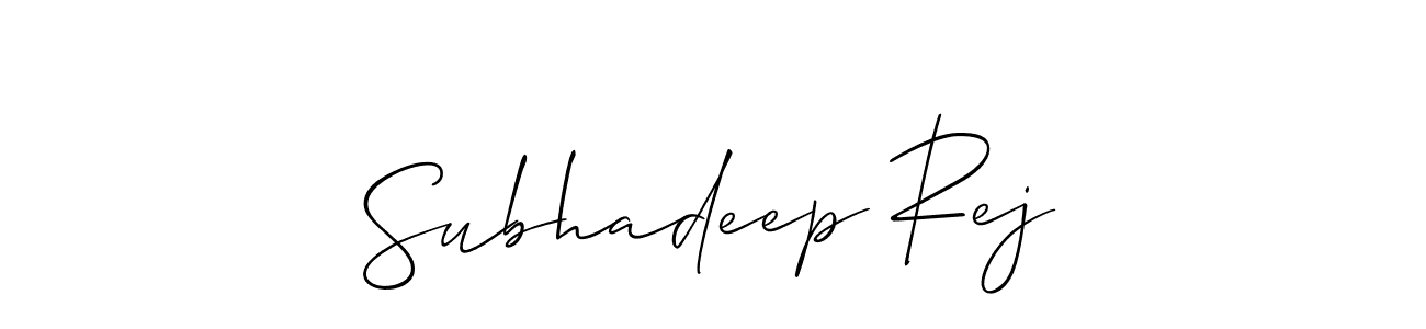 The best way (Allison_Script) to make a short signature is to pick only two or three words in your name. The name Subhadeep Rej include a total of six letters. For converting this name. Subhadeep Rej signature style 2 images and pictures png