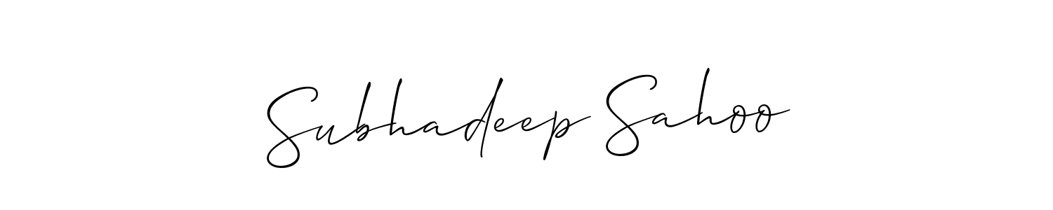 How to make Subhadeep Sahoo name signature. Use Allison_Script style for creating short signs online. This is the latest handwritten sign. Subhadeep Sahoo signature style 2 images and pictures png