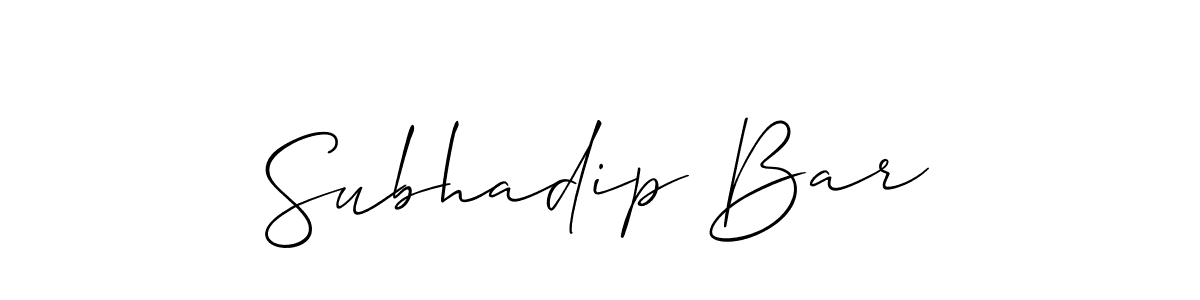 Similarly Allison_Script is the best handwritten signature design. Signature creator online .You can use it as an online autograph creator for name Subhadip Bar. Subhadip Bar signature style 2 images and pictures png