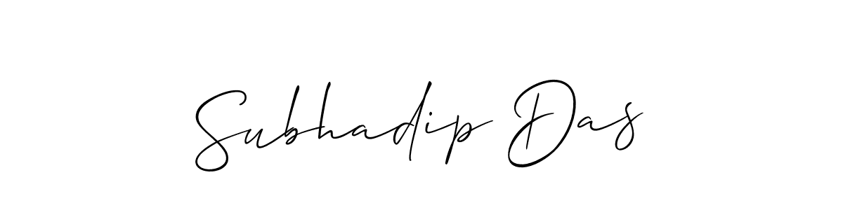 Design your own signature with our free online signature maker. With this signature software, you can create a handwritten (Allison_Script) signature for name Subhadip Das. Subhadip Das signature style 2 images and pictures png