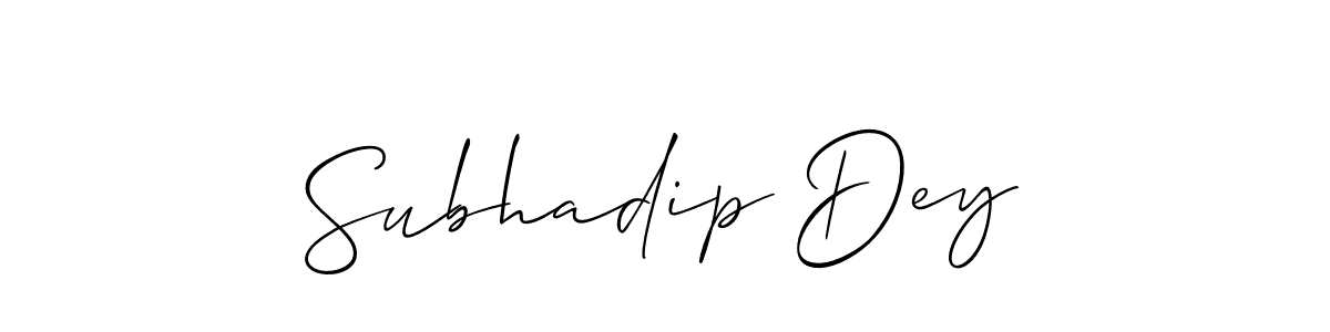 Make a beautiful signature design for name Subhadip Dey. With this signature (Allison_Script) style, you can create a handwritten signature for free. Subhadip Dey signature style 2 images and pictures png