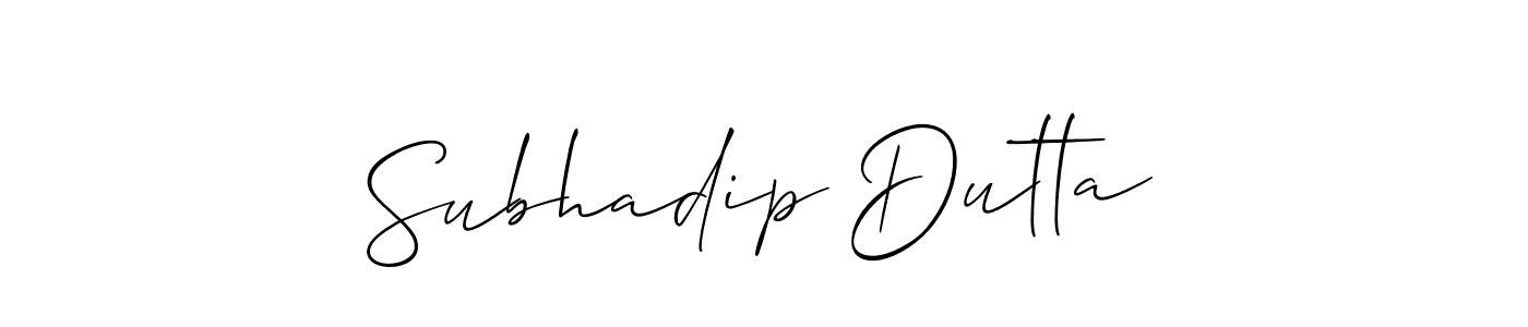 Subhadip Dutta stylish signature style. Best Handwritten Sign (Allison_Script) for my name. Handwritten Signature Collection Ideas for my name Subhadip Dutta. Subhadip Dutta signature style 2 images and pictures png