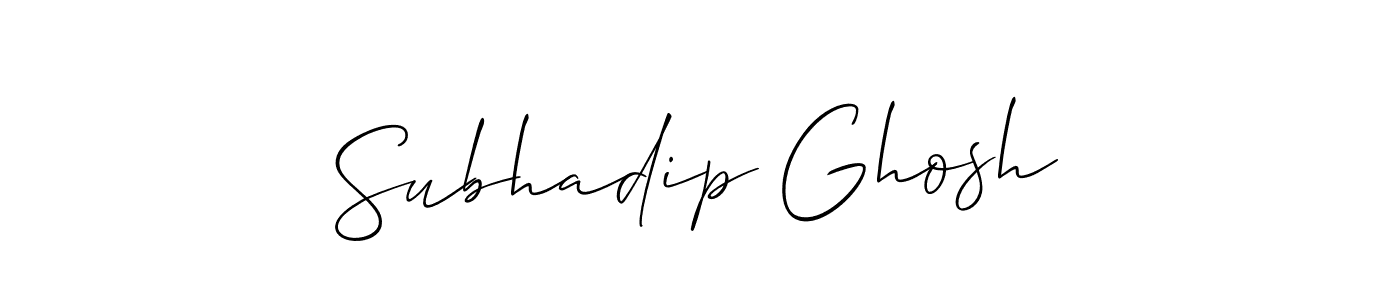 Make a beautiful signature design for name Subhadip Ghosh. With this signature (Allison_Script) style, you can create a handwritten signature for free. Subhadip Ghosh signature style 2 images and pictures png