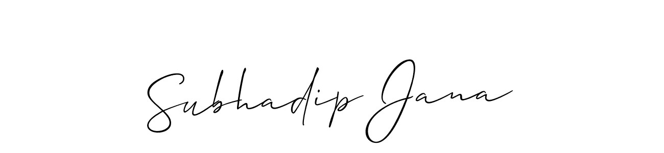 Allison_Script is a professional signature style that is perfect for those who want to add a touch of class to their signature. It is also a great choice for those who want to make their signature more unique. Get Subhadip Jana name to fancy signature for free. Subhadip Jana signature style 2 images and pictures png