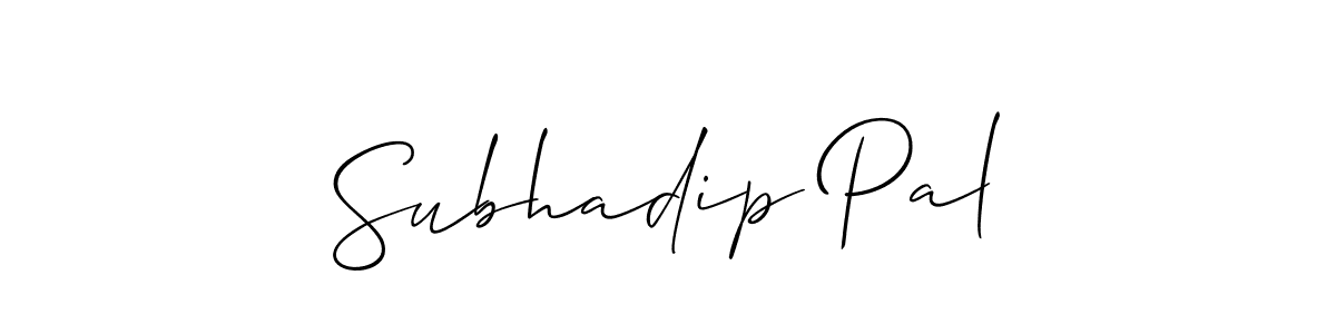 Design your own signature with our free online signature maker. With this signature software, you can create a handwritten (Allison_Script) signature for name Subhadip Pal. Subhadip Pal signature style 2 images and pictures png