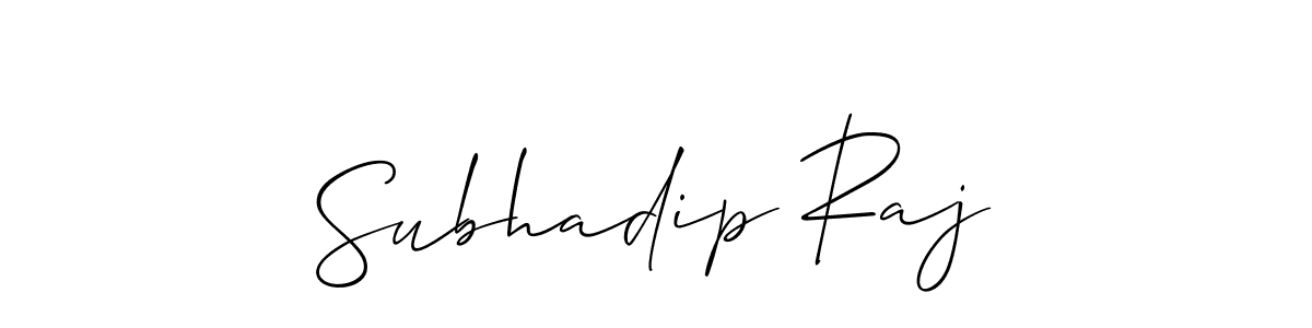 How to make Subhadip Raj name signature. Use Allison_Script style for creating short signs online. This is the latest handwritten sign. Subhadip Raj signature style 2 images and pictures png