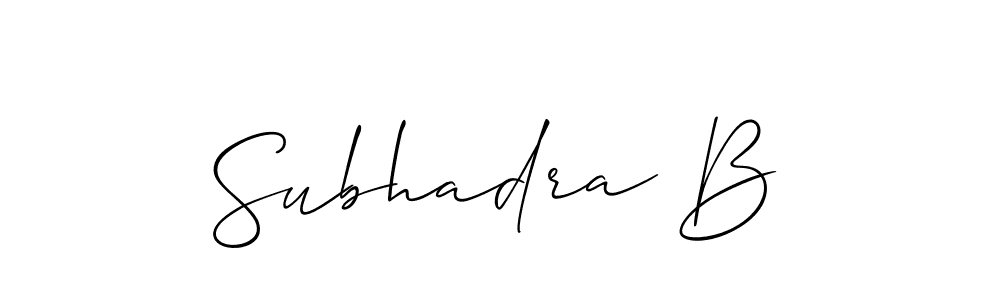Subhadra B stylish signature style. Best Handwritten Sign (Allison_Script) for my name. Handwritten Signature Collection Ideas for my name Subhadra B. Subhadra B signature style 2 images and pictures png
