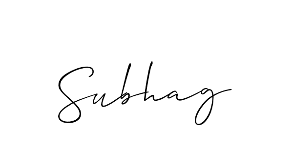 It looks lik you need a new signature style for name Subhag. Design unique handwritten (Allison_Script) signature with our free signature maker in just a few clicks. Subhag signature style 2 images and pictures png