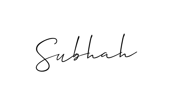 How to Draw Subhah signature style? Allison_Script is a latest design signature styles for name Subhah. Subhah signature style 2 images and pictures png