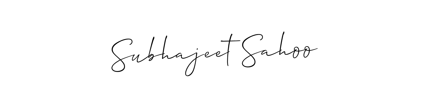 The best way (Allison_Script) to make a short signature is to pick only two or three words in your name. The name Subhajeet Sahoo include a total of six letters. For converting this name. Subhajeet Sahoo signature style 2 images and pictures png
