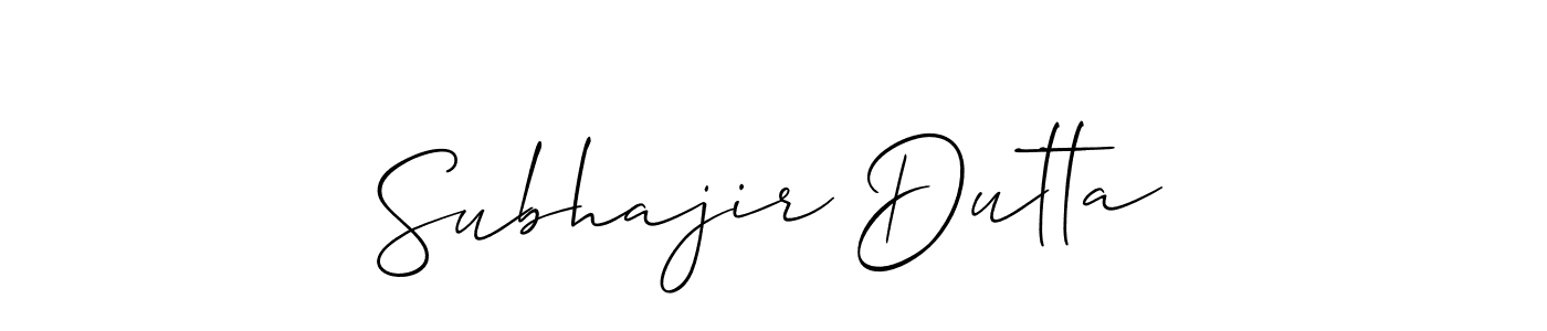 You should practise on your own different ways (Allison_Script) to write your name (Subhajir Dutta) in signature. don't let someone else do it for you. Subhajir Dutta signature style 2 images and pictures png