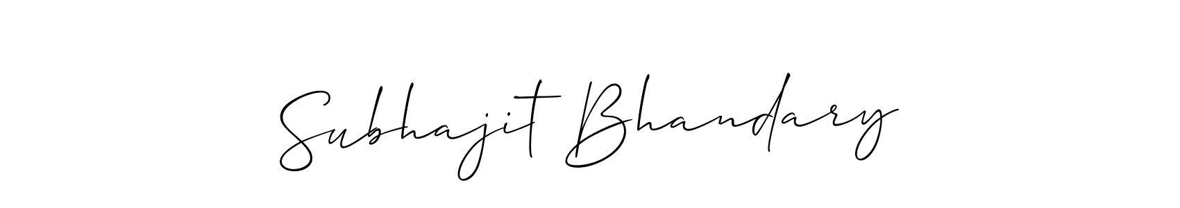 How to make Subhajit Bhandary name signature. Use Allison_Script style for creating short signs online. This is the latest handwritten sign. Subhajit Bhandary signature style 2 images and pictures png