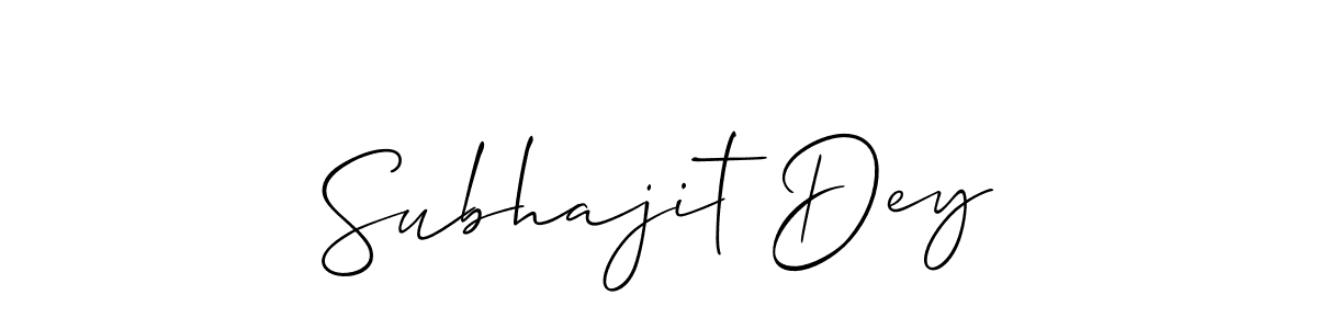 It looks lik you need a new signature style for name Subhajit Dey. Design unique handwritten (Allison_Script) signature with our free signature maker in just a few clicks. Subhajit Dey signature style 2 images and pictures png