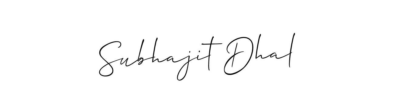 You should practise on your own different ways (Allison_Script) to write your name (Subhajit Dhal) in signature. don't let someone else do it for you. Subhajit Dhal signature style 2 images and pictures png