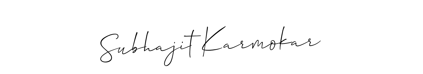 Also You can easily find your signature by using the search form. We will create Subhajit Karmokar name handwritten signature images for you free of cost using Allison_Script sign style. Subhajit Karmokar signature style 2 images and pictures png