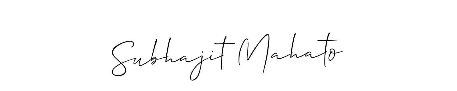 The best way (Allison_Script) to make a short signature is to pick only two or three words in your name. The name Subhajit Mahato include a total of six letters. For converting this name. Subhajit Mahato signature style 2 images and pictures png