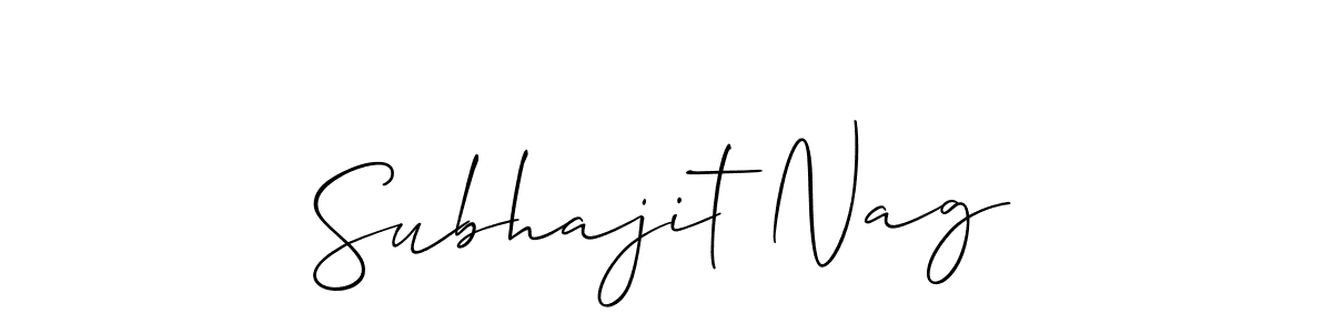 You should practise on your own different ways (Allison_Script) to write your name (Subhajit Nag) in signature. don't let someone else do it for you. Subhajit Nag signature style 2 images and pictures png