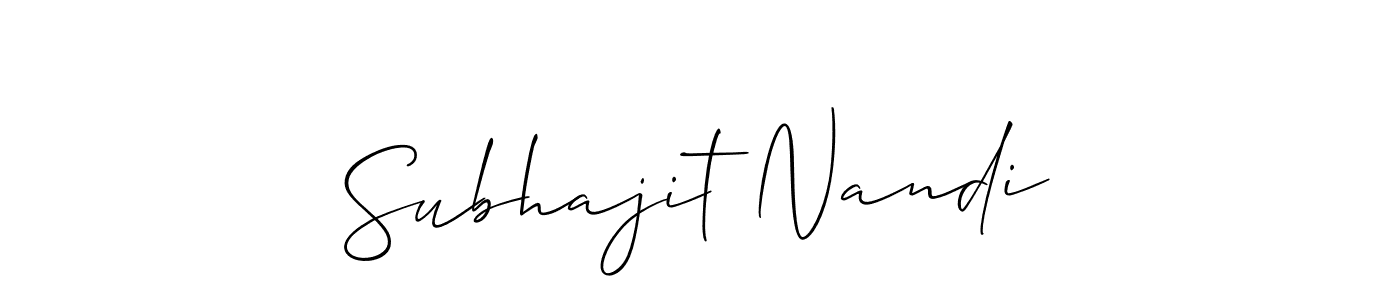 Also we have Subhajit Nandi name is the best signature style. Create professional handwritten signature collection using Allison_Script autograph style. Subhajit Nandi signature style 2 images and pictures png