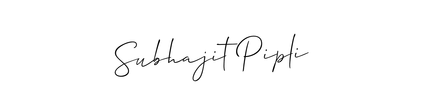 if you are searching for the best signature style for your name Subhajit Pipli. so please give up your signature search. here we have designed multiple signature styles  using Allison_Script. Subhajit Pipli signature style 2 images and pictures png