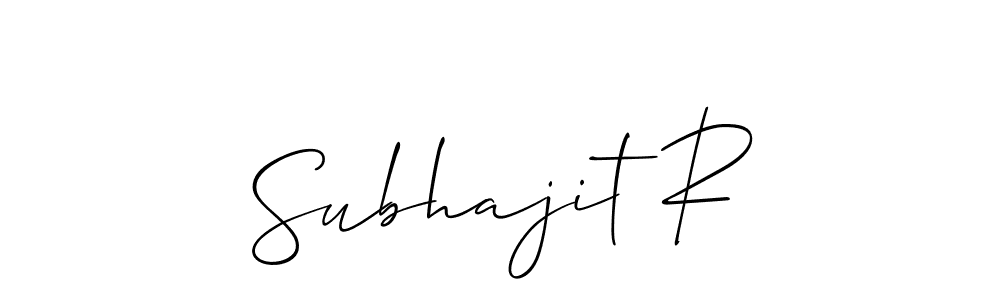 Design your own signature with our free online signature maker. With this signature software, you can create a handwritten (Allison_Script) signature for name Subhajit R. Subhajit R signature style 2 images and pictures png