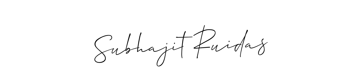 How to make Subhajit Ruidas signature? Allison_Script is a professional autograph style. Create handwritten signature for Subhajit Ruidas name. Subhajit Ruidas signature style 2 images and pictures png