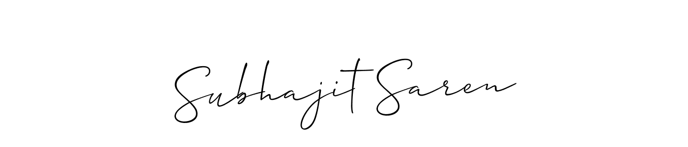 How to make Subhajit Saren name signature. Use Allison_Script style for creating short signs online. This is the latest handwritten sign. Subhajit Saren signature style 2 images and pictures png
