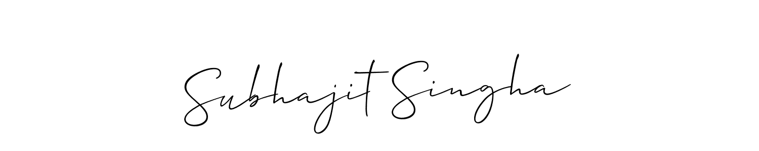 Make a beautiful signature design for name Subhajit Singha. With this signature (Allison_Script) style, you can create a handwritten signature for free. Subhajit Singha signature style 2 images and pictures png