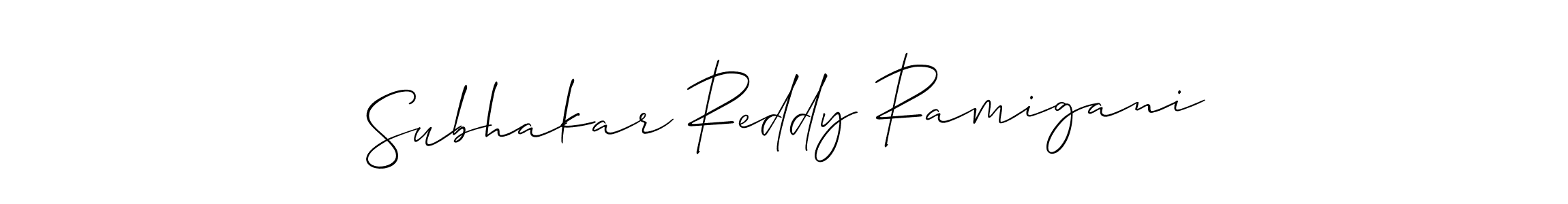 Subhakar Reddy Ramigani stylish signature style. Best Handwritten Sign (Allison_Script) for my name. Handwritten Signature Collection Ideas for my name Subhakar Reddy Ramigani. Subhakar Reddy Ramigani signature style 2 images and pictures png