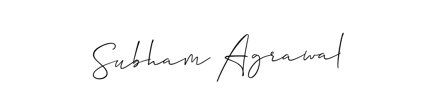 Make a beautiful signature design for name Subham Agrawal. With this signature (Allison_Script) style, you can create a handwritten signature for free. Subham Agrawal signature style 2 images and pictures png