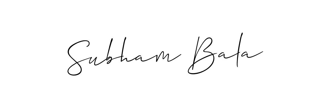 Use a signature maker to create a handwritten signature online. With this signature software, you can design (Allison_Script) your own signature for name Subham Bala. Subham Bala signature style 2 images and pictures png