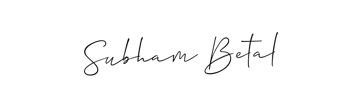 How to Draw Subham Betal signature style? Allison_Script is a latest design signature styles for name Subham Betal. Subham Betal signature style 2 images and pictures png