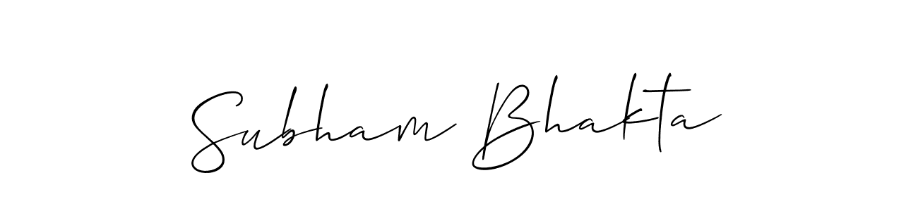 Use a signature maker to create a handwritten signature online. With this signature software, you can design (Allison_Script) your own signature for name Subham Bhakta. Subham Bhakta signature style 2 images and pictures png